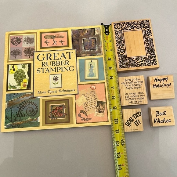 Crafts- Great Rubber Stamping Hardcover Book and 5 Stamps - Picture 8 of 15